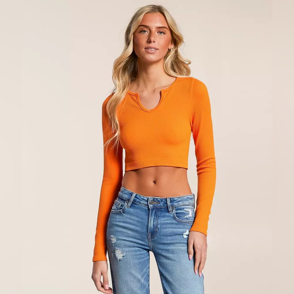 NWT Freashwear Notched Top Blazing Orange Size XS / S